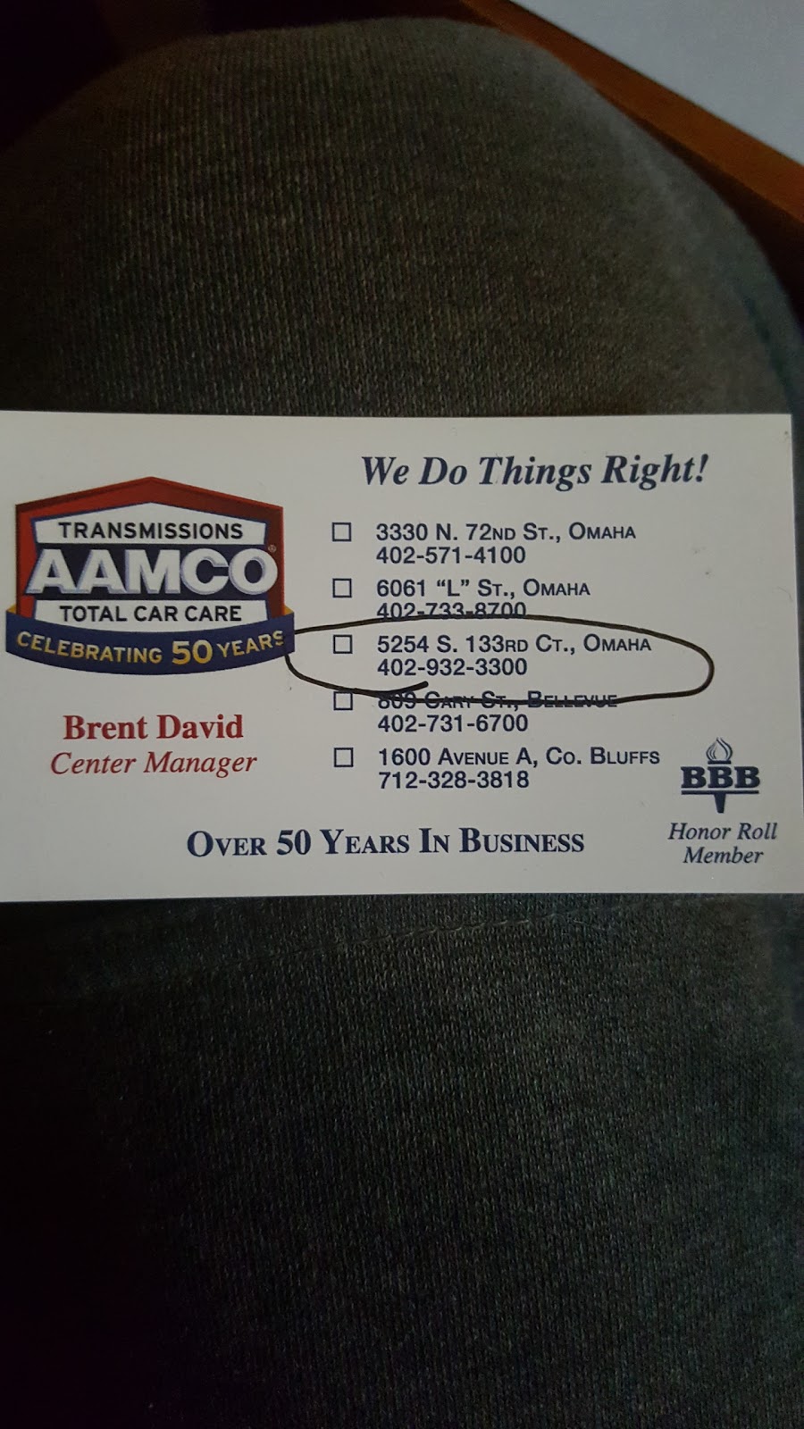 AAMCO Transmissions & Total Car Care | 5254 S 133rd Ct, Omaha, NE 68137, USA | Phone: (402) 983-8693