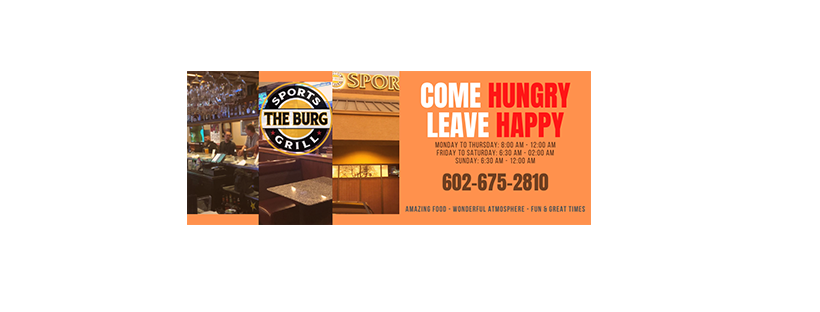 The Burg Sports Grill | 751 E Union Hills Dr, Phoenix, AZ 85024, USA | Phone: (602) 675-2810