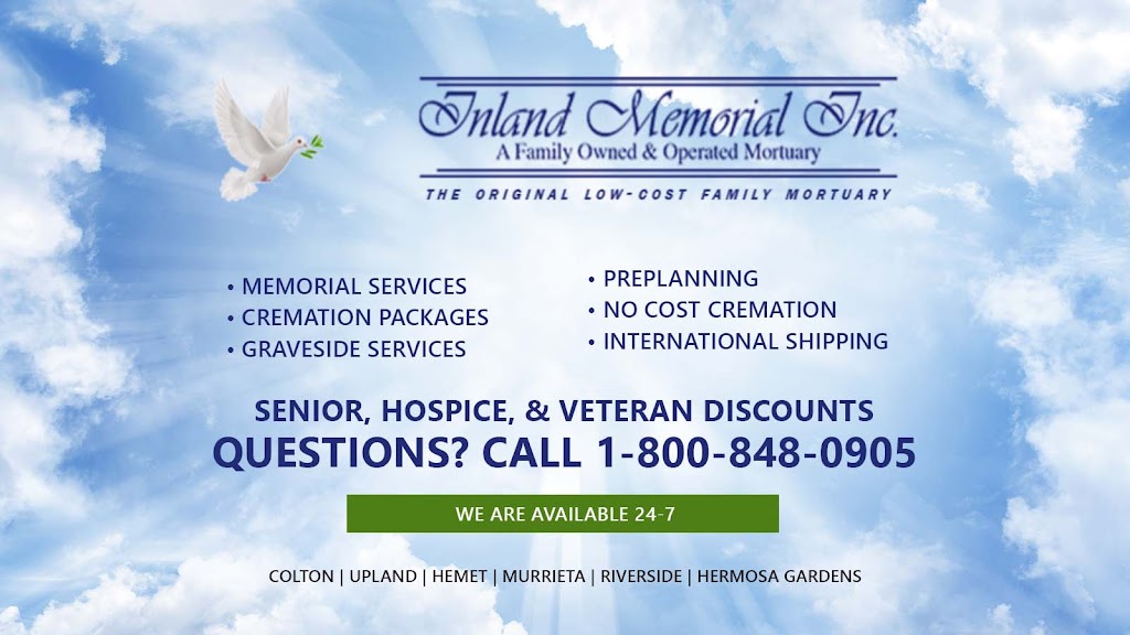 Inland Memorial Inc. Riverside | 4838 Arlington Ave, Riverside, CA 92504, USA | Phone: (951) 248-2299