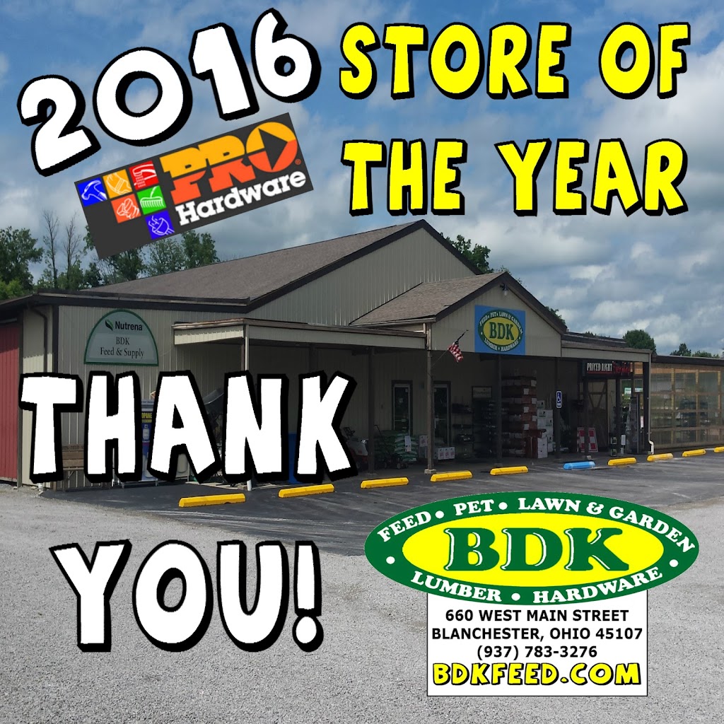 BDK Hardware, Lumber and Feed | 660 W Main St, Blanchester, OH 45107, USA | Phone: (937) 783-3276