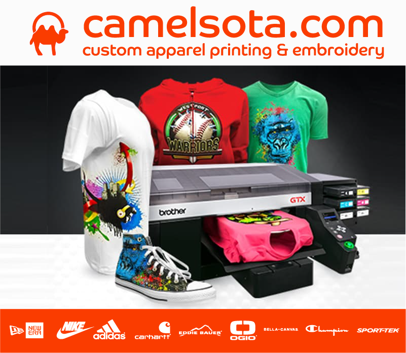 Camelsota Custom Apparel Printing and Embroidery | 4624 Crooked Stick Ct, Eagan, MN 55123, USA | Phone: (952) 240-0697