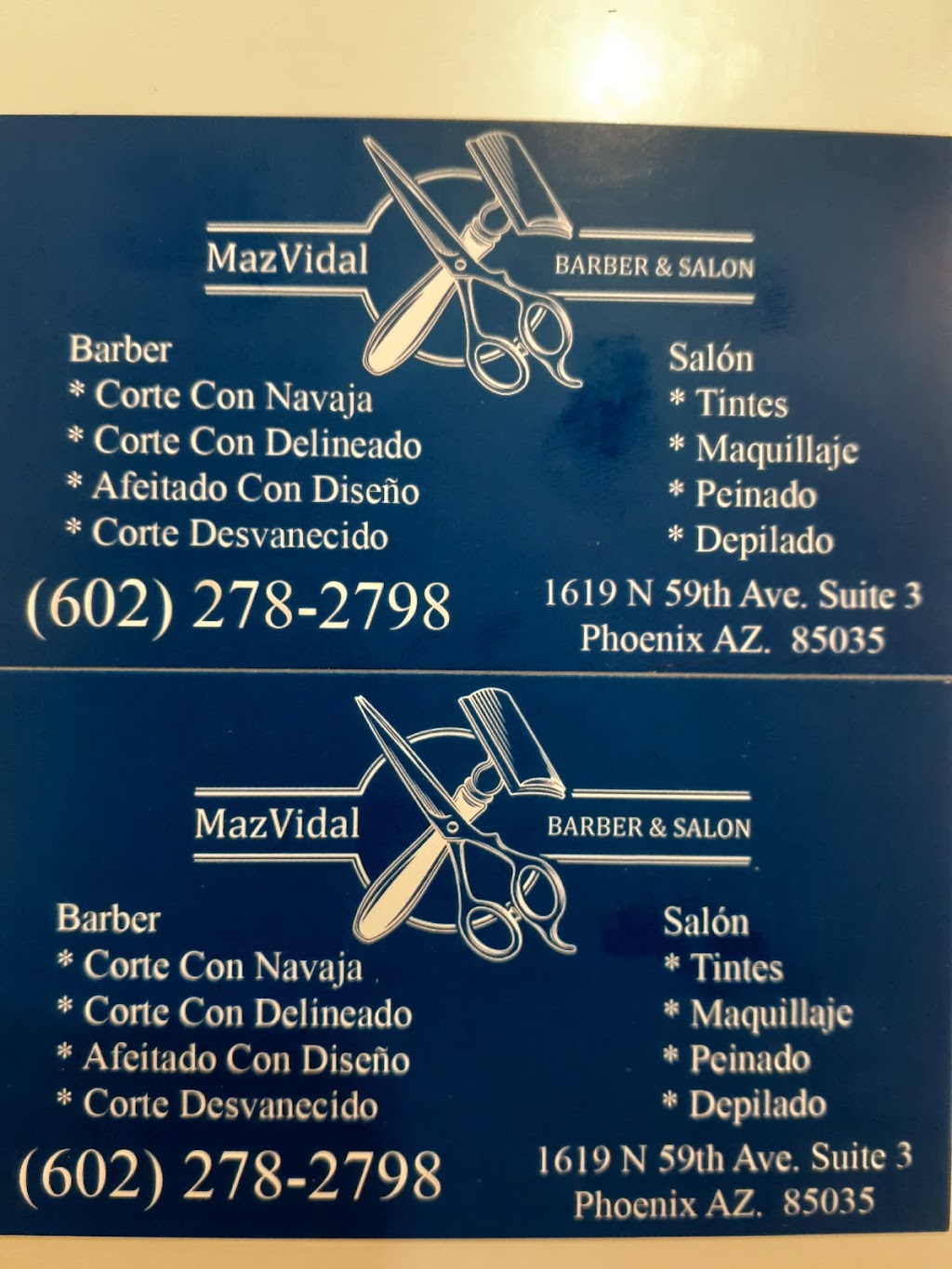 Mazvidal barber&salon | 1619 N 59th Ave suit 3, Phoenix, AZ 85035 | Phone: (602) 278-2798