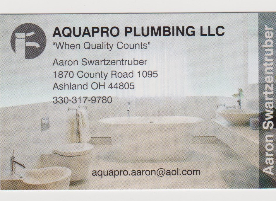 Aquapro Plumbing LLC | 1870 Co Rd 1095, Ashland, OH 44805, USA | Phone: (330) 317-9780