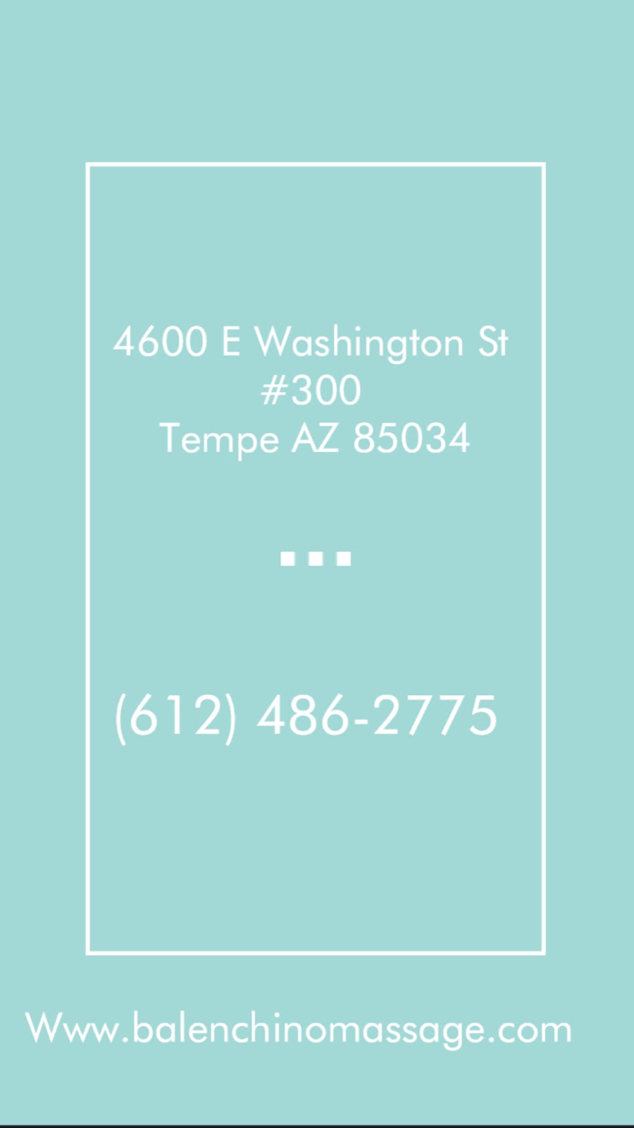 Balenchino Massage Clinic | 4600 E Washington St suite 300, Phoenix, AZ 85034, USA | Phone: (612) 486-2775