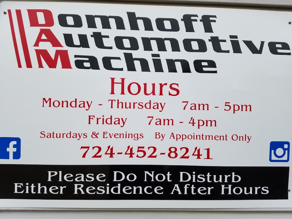 Domhoff Automotive Machine | 205 Salt Works Rd, Harmony, PA 16037, USA | Phone: (724) 452-8241