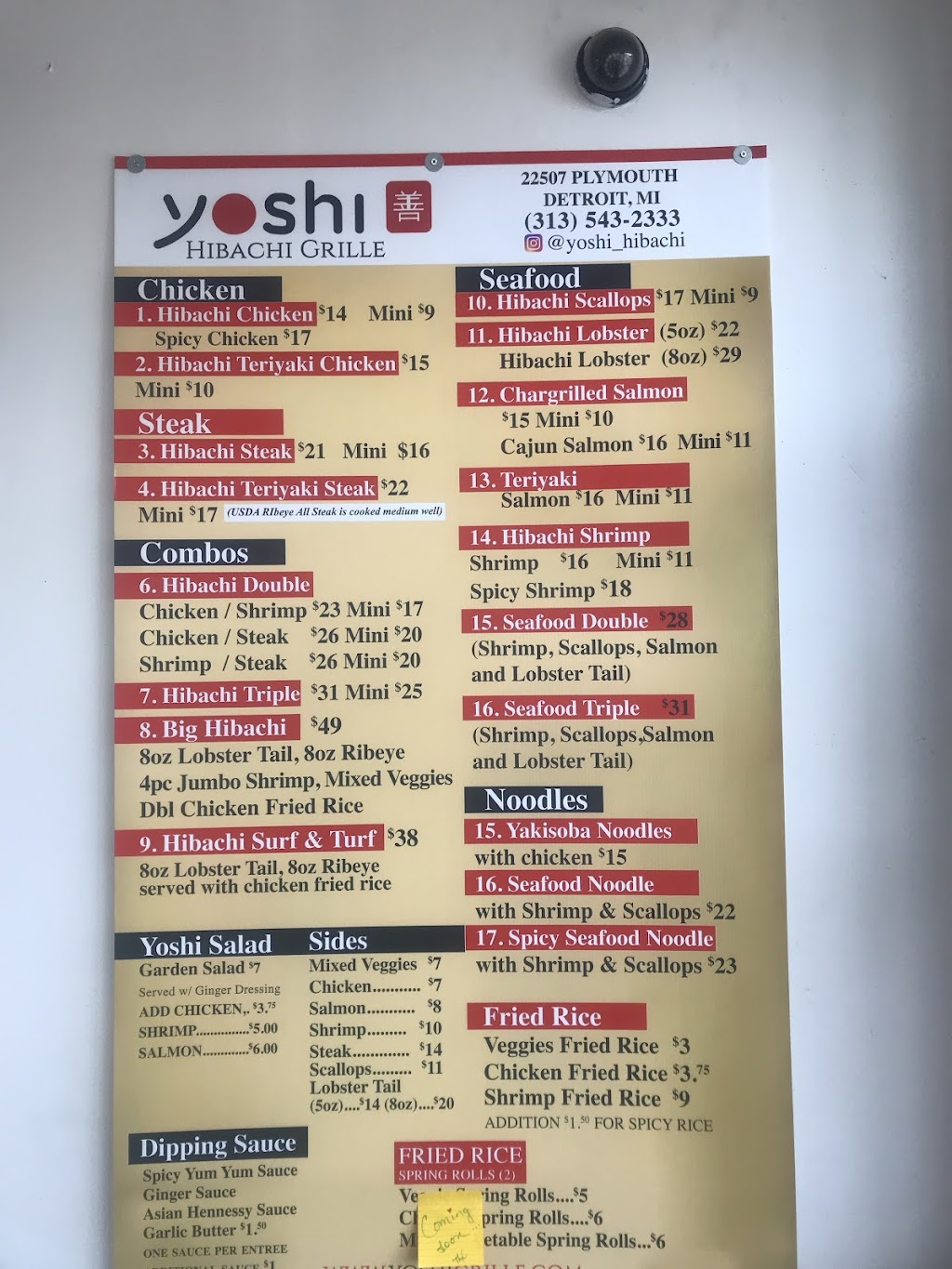 Yoshi Hibachi Grille Redford | 22507 Plymouth Rd, Redford Charter Twp, MI 48239, USA | Phone: (313) 543-2333