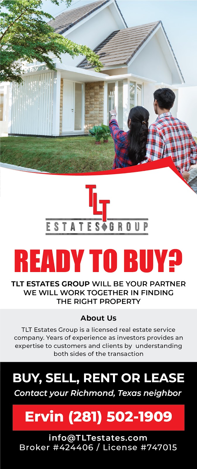 TLT Estates Group - Real Estate Agency | 18735 Majestic Vista Ln, Richmond, TX 77407, USA | Phone: (281) 502-1909