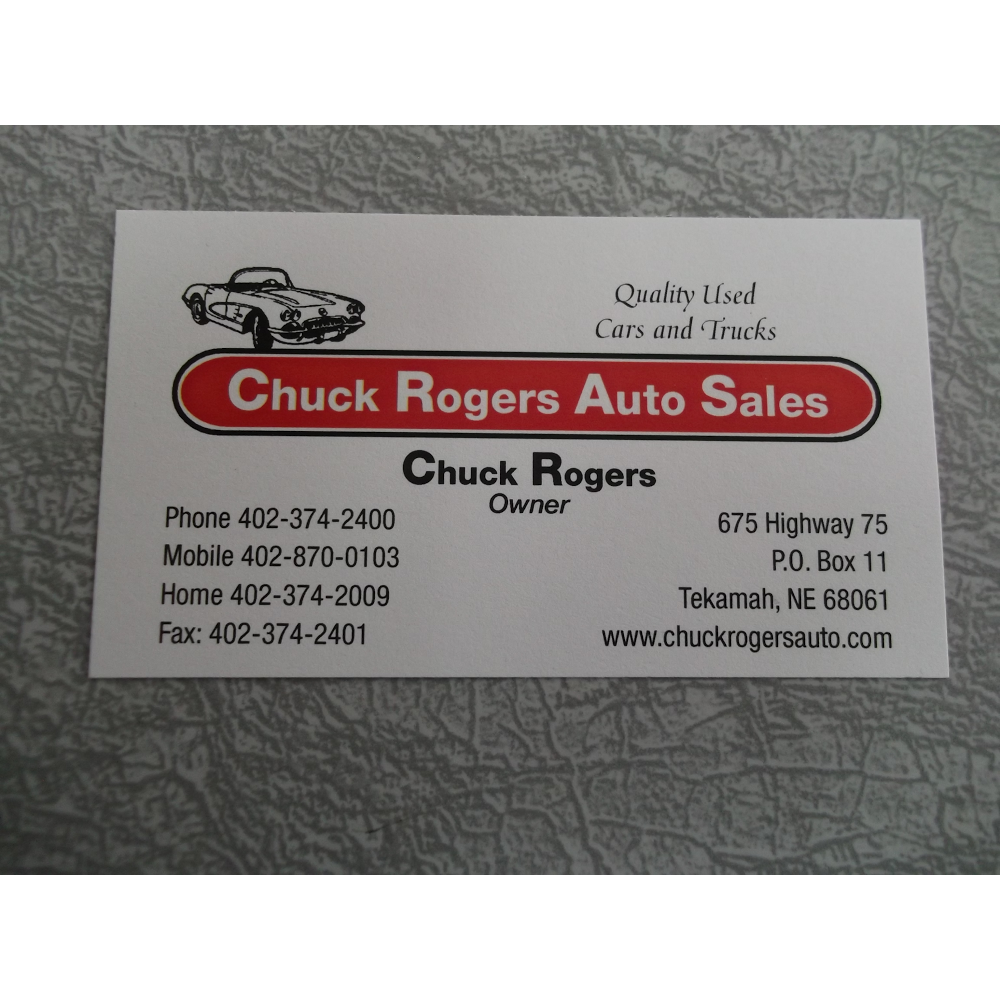 Chuck Rogers Auto Sales | 675 US-75, Tekamah, NE 68061, USA | Phone: (402) 374-2400