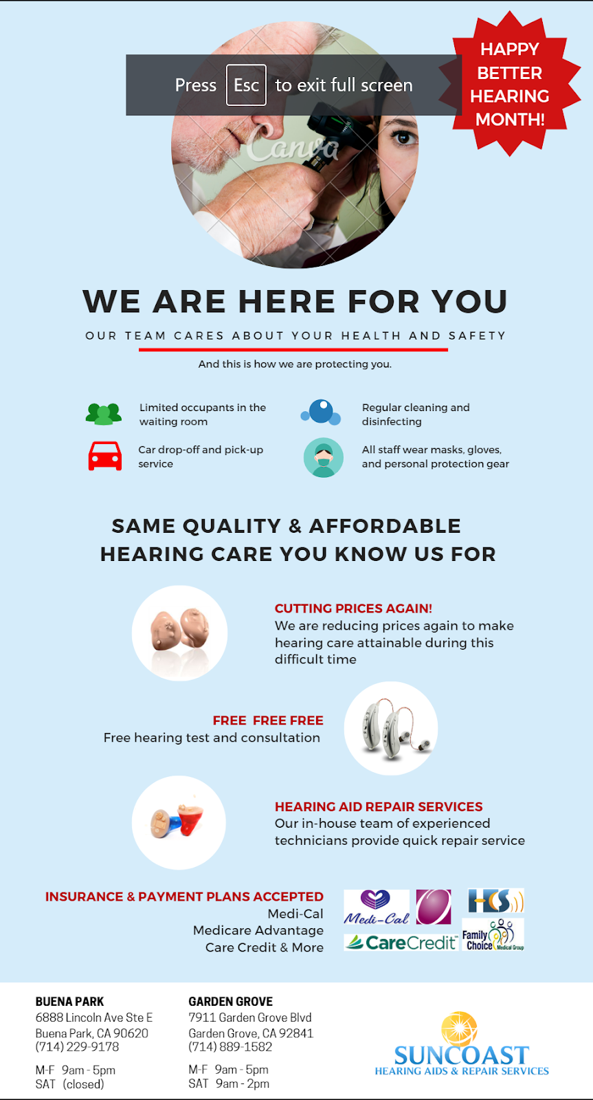 Suncoast Hearing Aids and Repair Services | 6888 Lincoln Ave, Buena Park, CA 90620, USA | Phone: (714) 229-9178