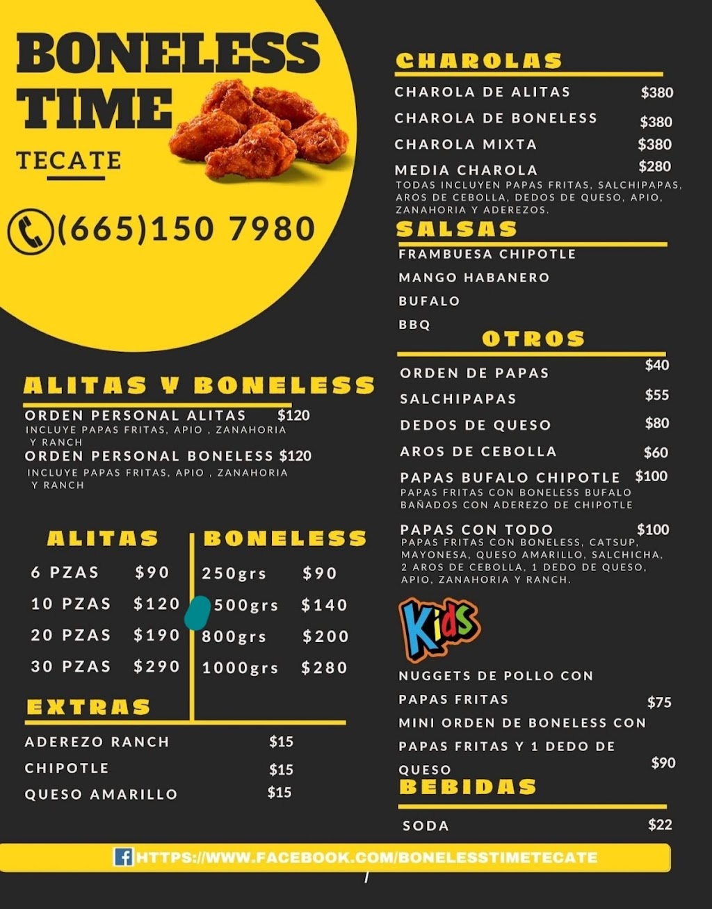 BONELESS TIME TECATR | De Los Olivos 1248, Colinas del Cuchuma, 21449 Tecate, B.C., Mexico | Phone: 665 150 7980