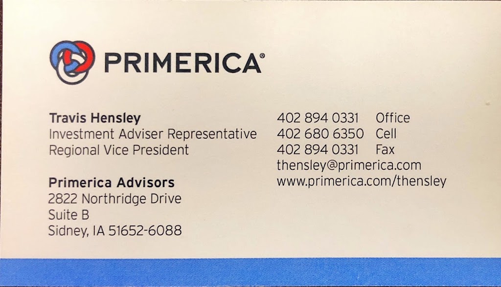 Travis Hensley: Primerica - Financial Services | 2822 Northridge Rd B, Sidney, IA 51652, USA | Phone: (402) 894-0331