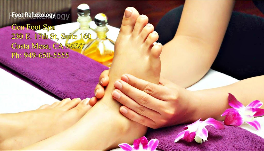 Gen Foot Spa | 230 E 17th St #160, Costa Mesa, CA 92627, USA | Phone: (949) 650-5555