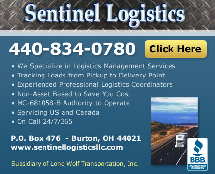 Sentinel Logistics LLC | 13348 Main Market Rd, Burton, OH 44021, USA | Phone: (440) 834-0780