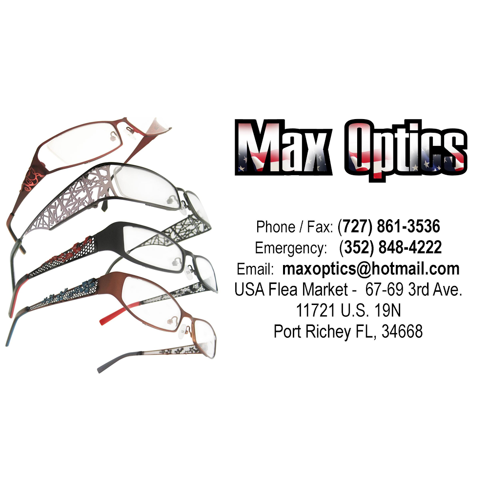 Max Optics | 12639 US 19, Gulfway Plaza - across from Walmart Supercenter, Hudson, FL 34667, USA | Phone: (352) 848-4222