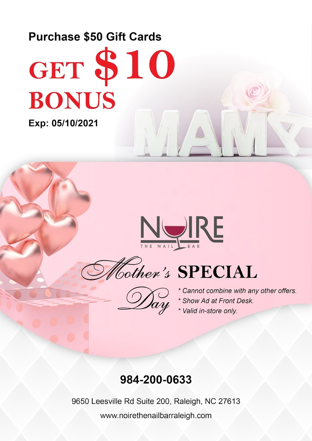 NOIRE THE NAIL BAR North Raleigh | 9650 Leesville Rd Suite 200, Raleigh, NC 27613, USA | Phone: (984) 200-0633