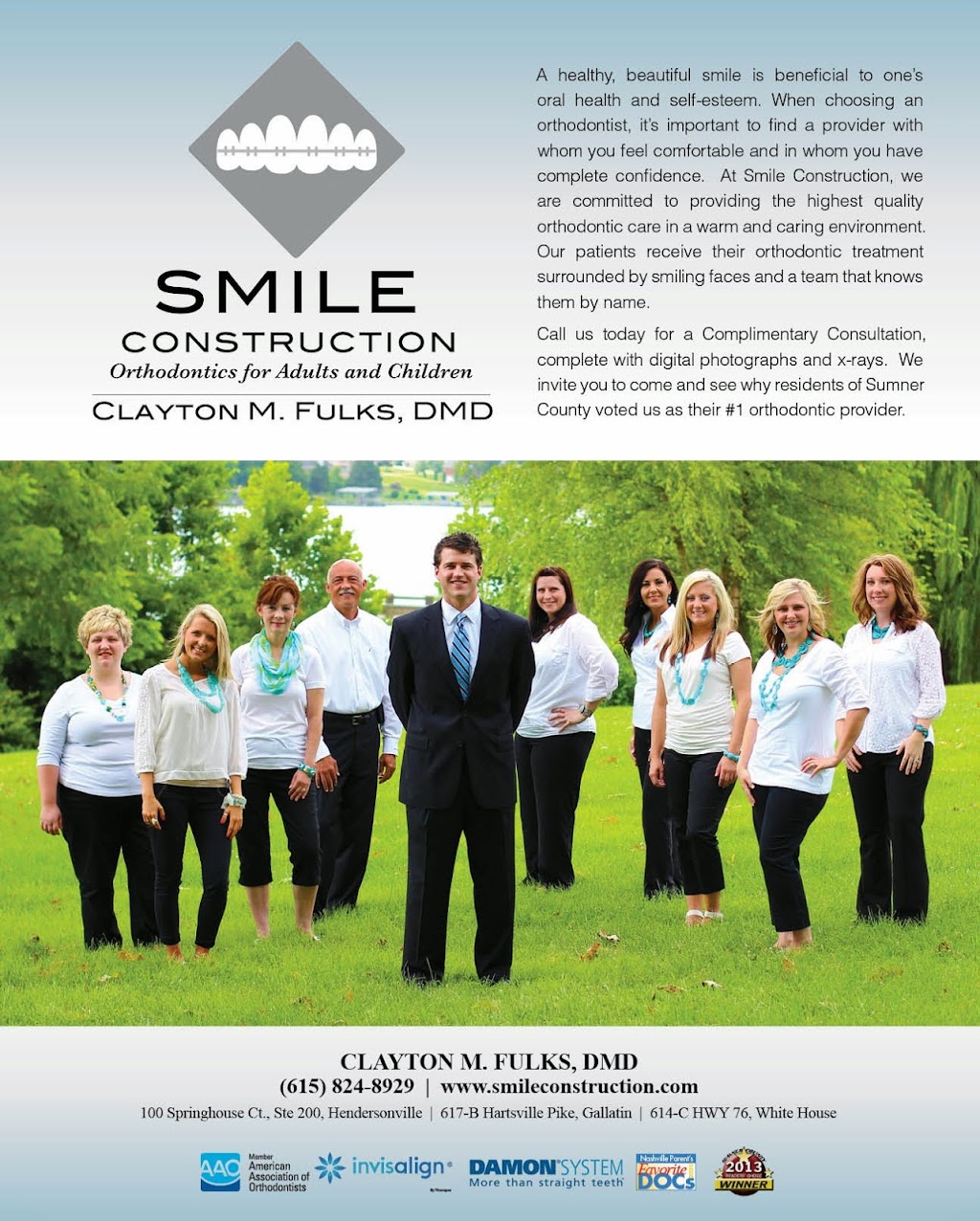 Smile Construction Orthodontics | 614 TN-76, White House, TN 37188, USA | Phone: (615) 824-8929