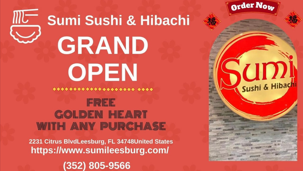 Sumi Sushi & Hibachi | 2231 Citrus Blvd, Leesburg, FL 34748, USA | Phone: (352) 805-9566