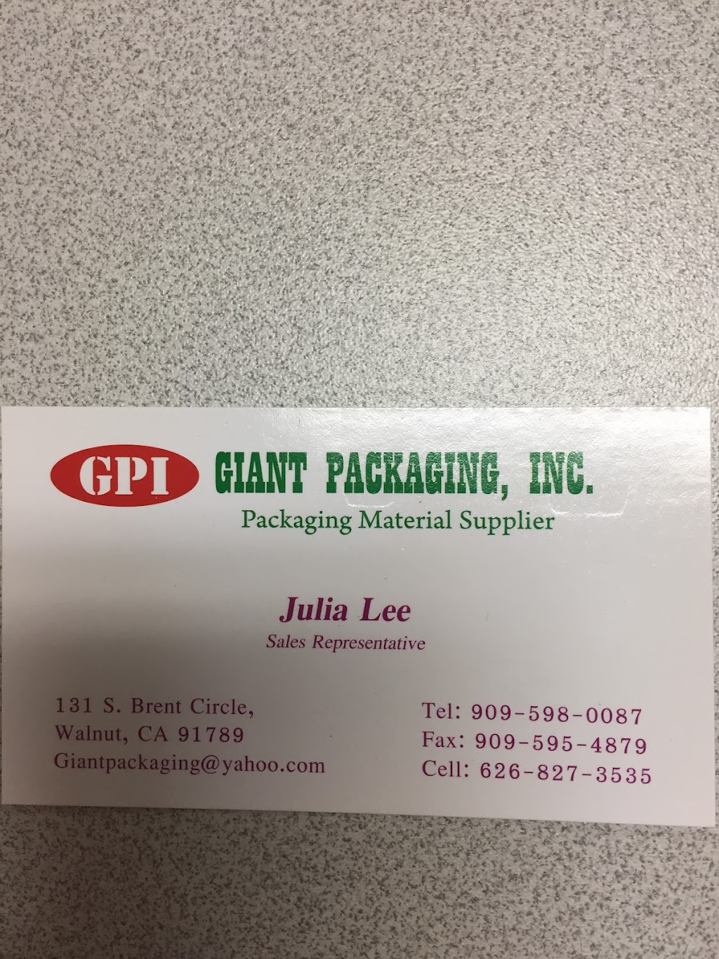 Giant Packaging | 131 S Brent Cir, Walnut, CA 91789 | Phone: (909) 598-0087