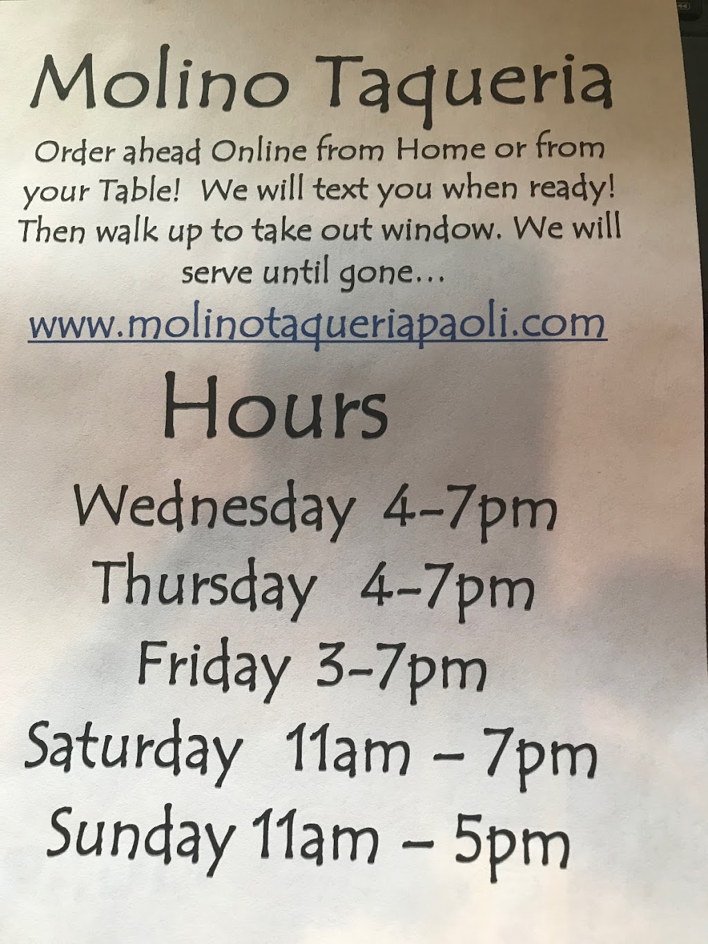 Molino Taqueria Paoli | 6890 Paoli Rd, Belleville, WI 53508, USA | Phone: (608) 636-6347