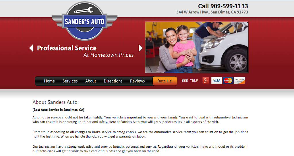 Sanders Auto | 344 W Arrow Hwy, San Dimas, CA 91773, USA | Phone: (909) 599-1133