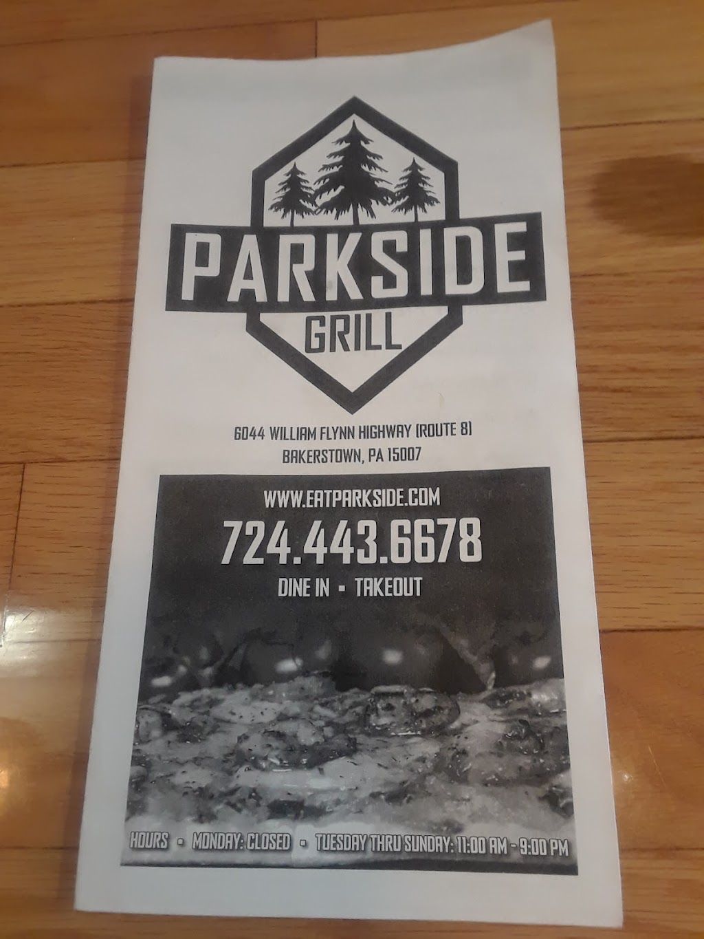Parkside Grill | 6044 William Flinn Hwy, Bakerstown, PA 15007, USA | Phone: (724) 443-6678