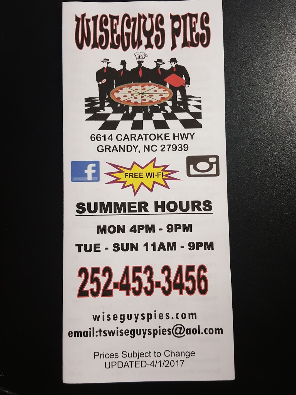 Wiseguys Pies | On the MAINLAND of, 6614 Caratoke Hwy, Grandy, NC 27939, USA | Phone: (252) 453-3456