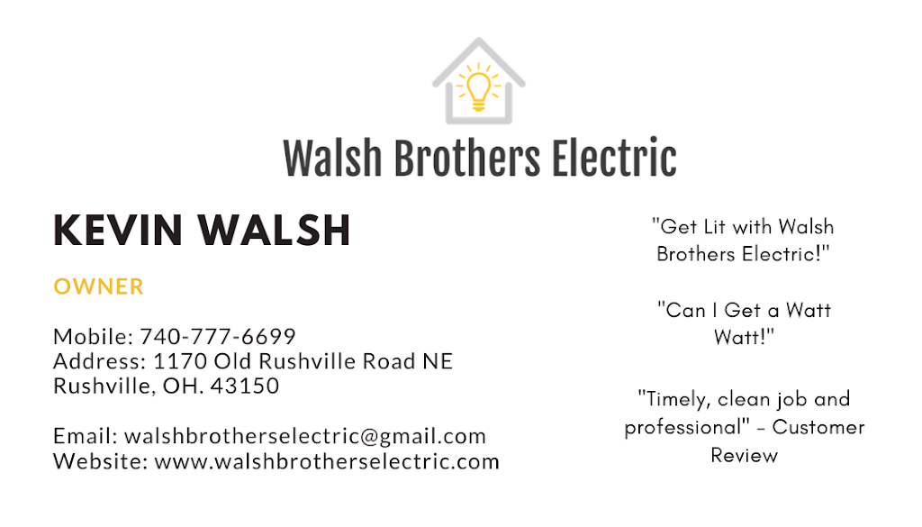 Walsh Brothers Electric, LLC | 720 S Ewing St, Lancaster, OH 43130, USA | Phone: (740) 777-6699