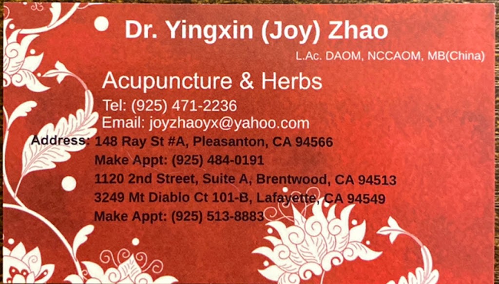 Joy Acupuncture in Lafayette | 3249 Mt Diablo Ct #101-B, Lafayette, CA 94549, USA | Phone: (925) 471-2236