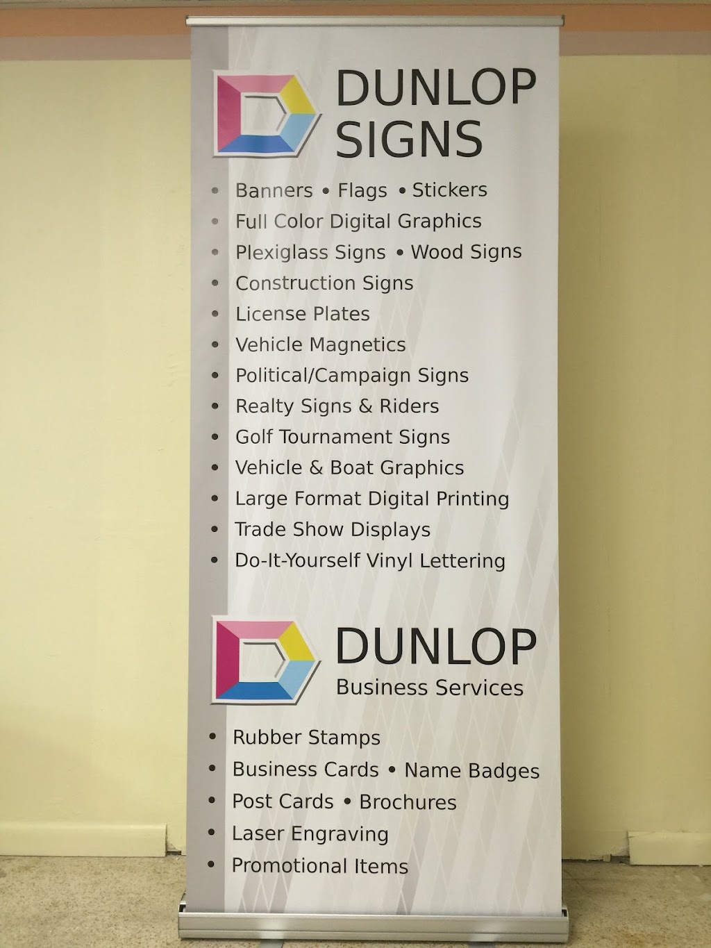 Dunlop Signs | 1866 Drew St, Clearwater, FL 33765, USA | Phone: (727) 631-0033