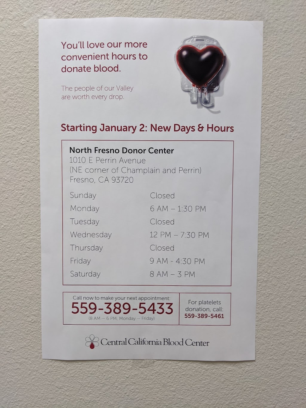 Central California Blood Center | 1010 E Perrin Ave, Fresno, CA 93720, USA | Phone: (559) 389-5600