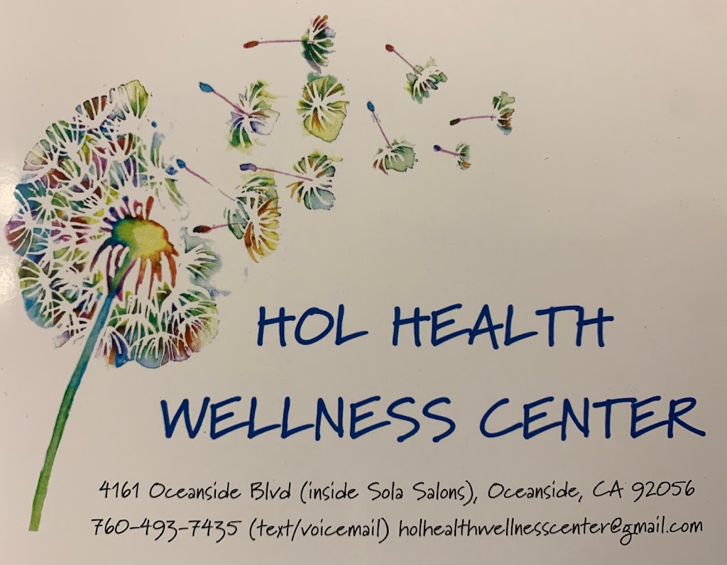 Hol Health Wellness Center | inside Sola Salons, 4161 Oceanside Blvd, Oceanside, CA 92056, USA | Phone: (760) 493-7435