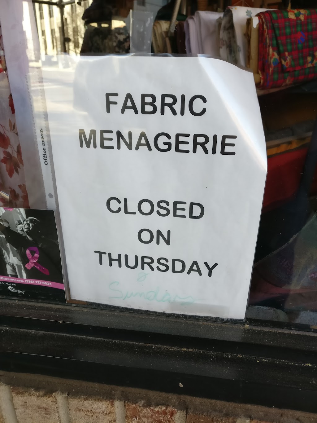 Fabric Menagerie of Mt Airy | 111 N Main St, Mt Airy, NC 27030, USA | Phone: (336) 789-3928