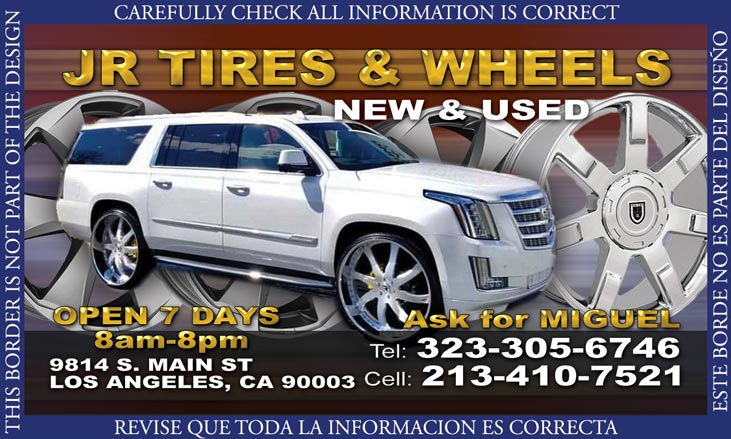 Jr tires & wheels | 9814 S Main St, Los Angeles, CA 90003, USA | Phone: (323) 305-6746