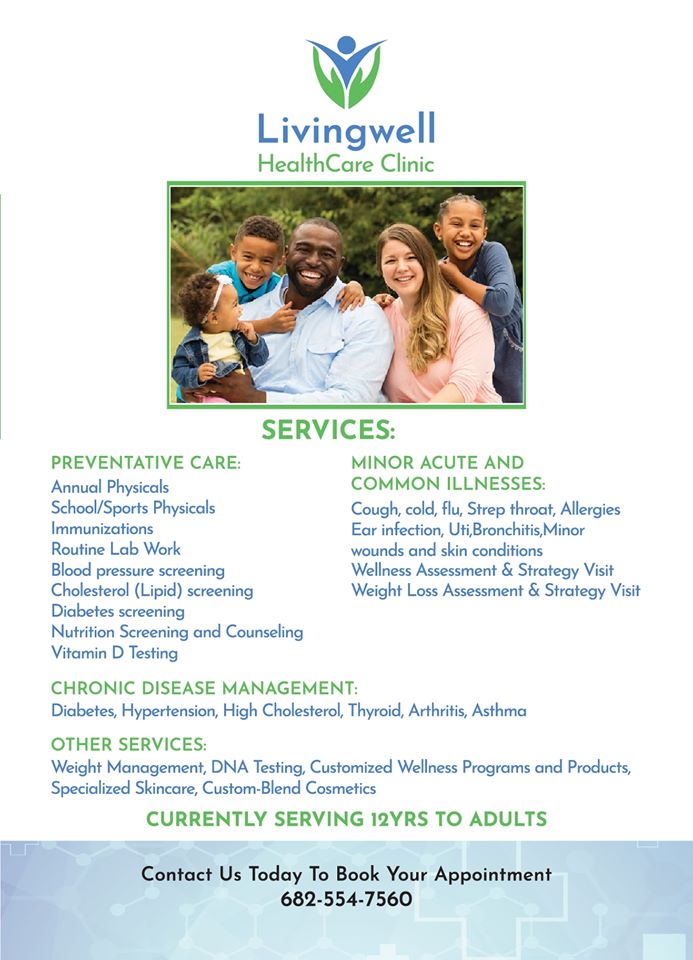 Livingwell HealthCare Clinic | 912 Wright St suite a, Arlington, TX 76012, USA | Phone: (682) 554-7560