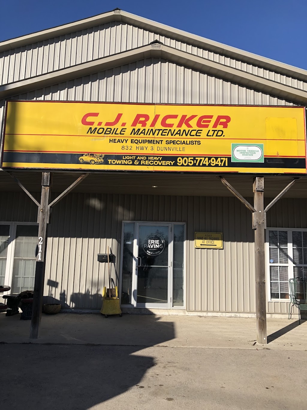 C J Ricker Mobile Maintenance Ltd. | 211 Park Ave E, Dunnville, ON N1A 2W4, Canada | Phone: (905) 774-9471