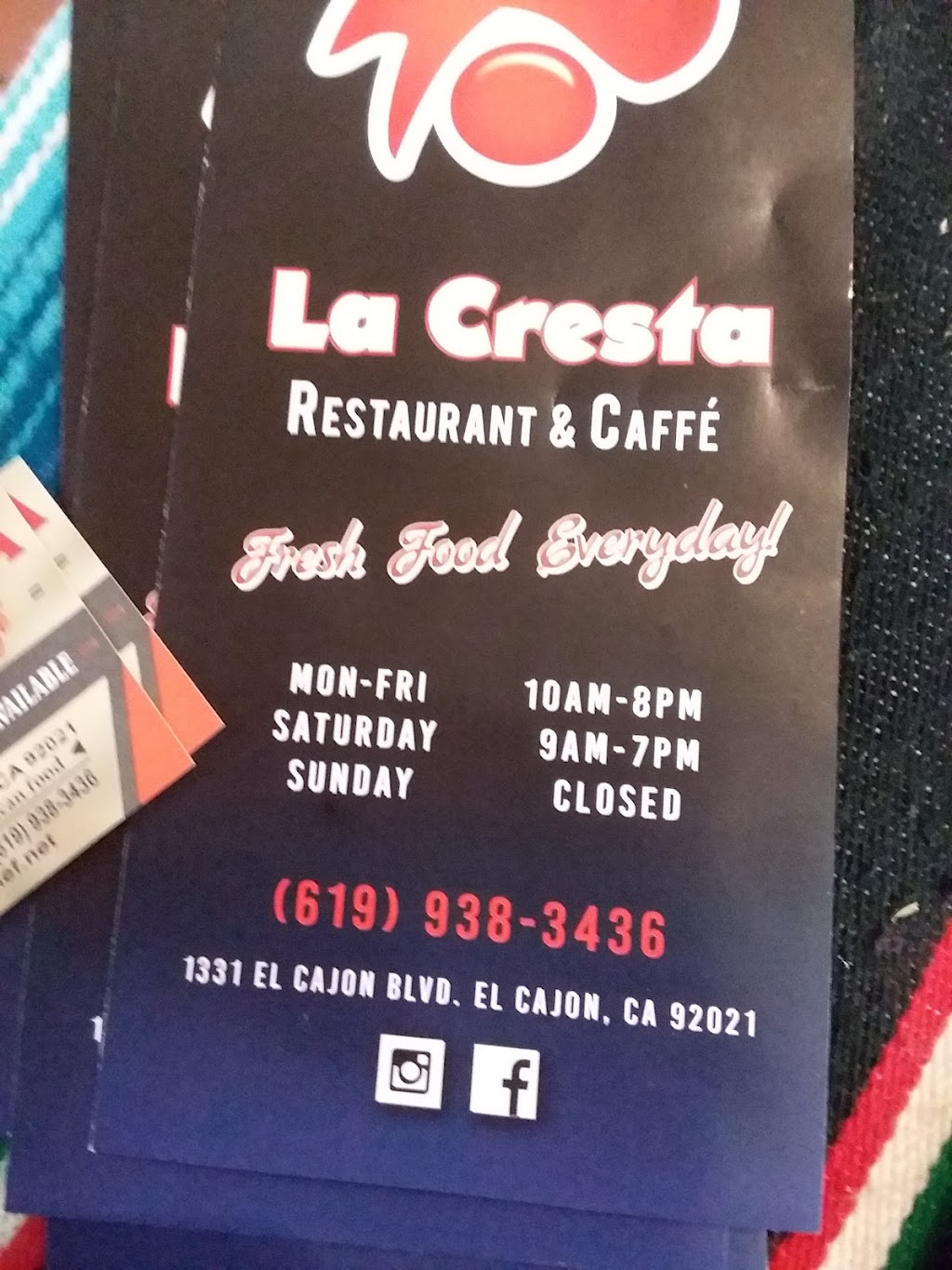La Cresta Restaurant and Caffé | 1331 La Cresta Blvd, El Cajon, CA 92021, USA | Phone: (619) 938-3436
