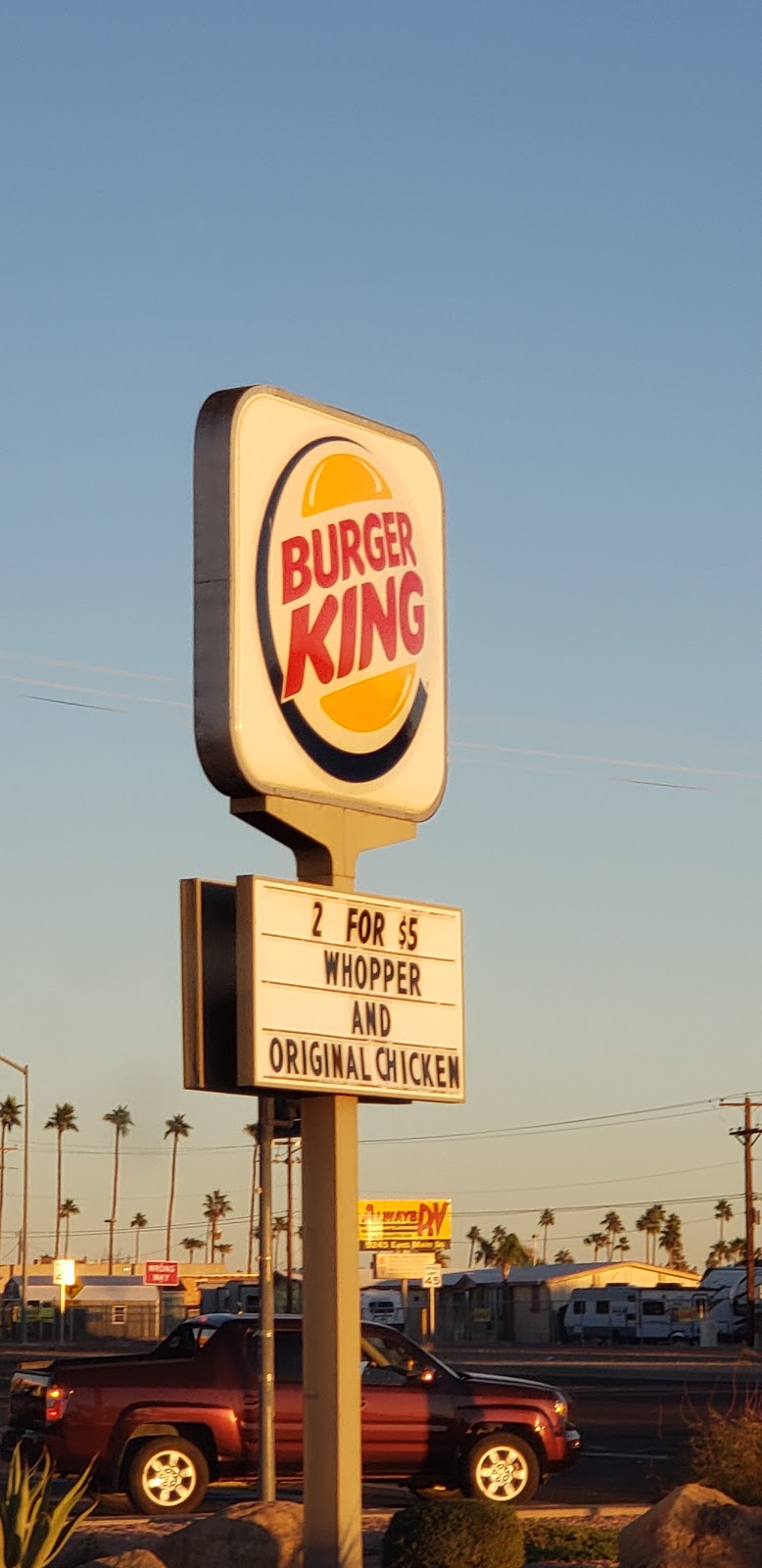 Burger King | 9154 E Apache Trail, Mesa, AZ 85207, USA | Phone: (480) 986-0116