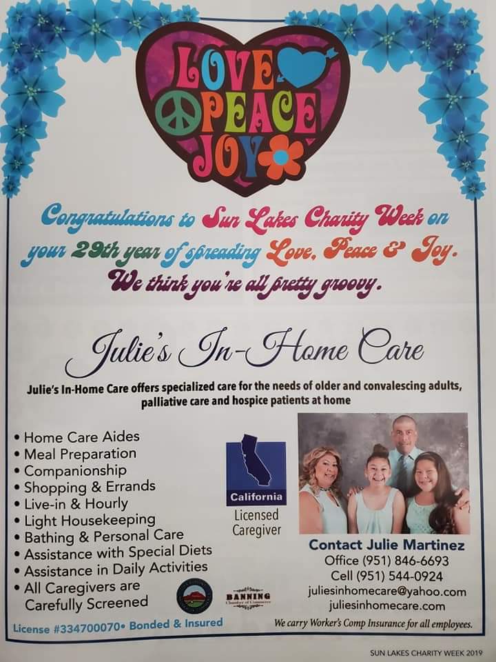 Julies In Home Care | 37957 Gallery Ln, Beaumont, CA 92223, USA | Phone: (951) 544-0924