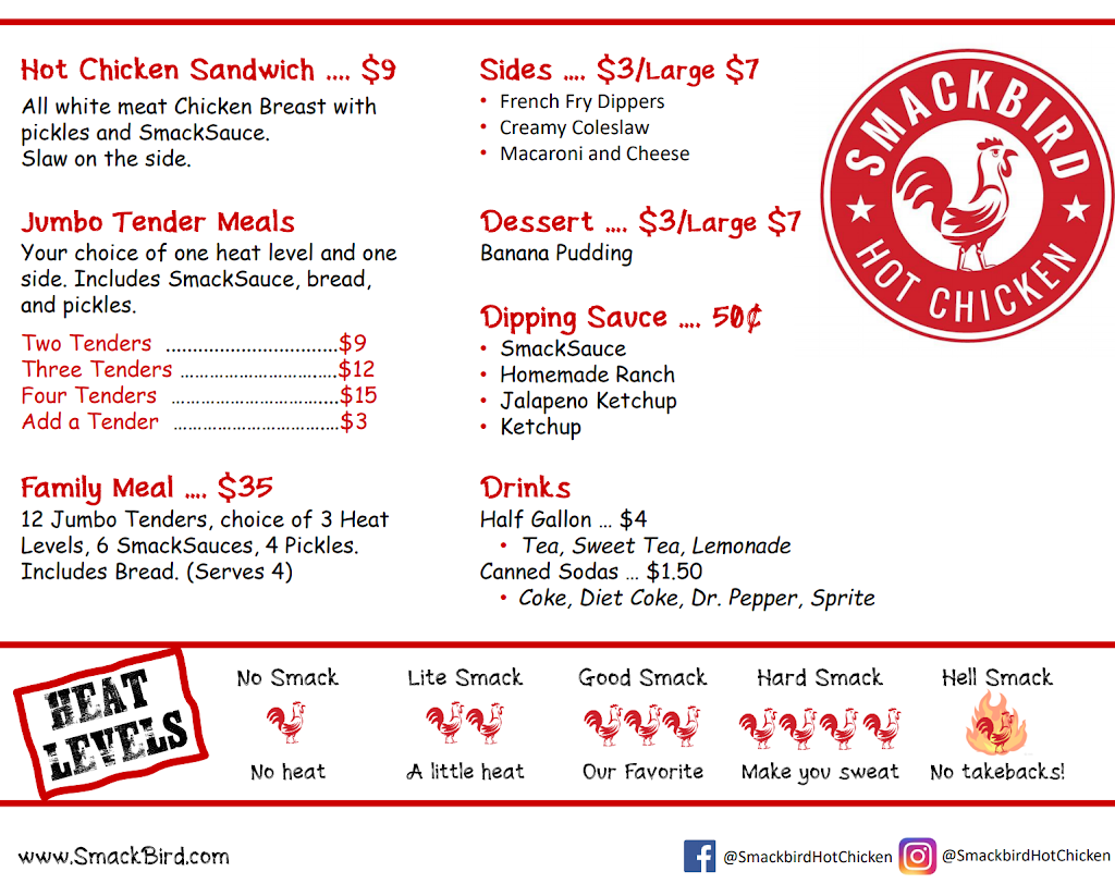 SmackBird Hot Chicken | 4972 Overton Ridge Blvd, Fort Worth, TX 76132, USA | Phone: (469) 476-2134