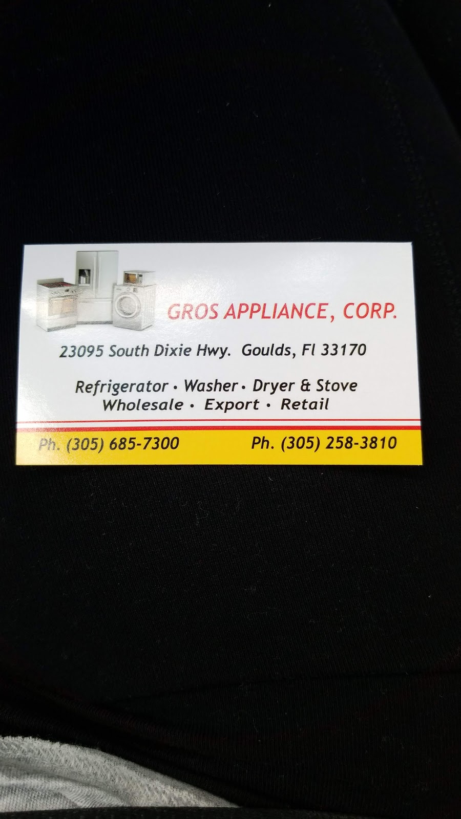 Gros Appliances | 23095 S Dixie Hwy, Miami, FL 33170, USA | Phone: (305) 685-7300