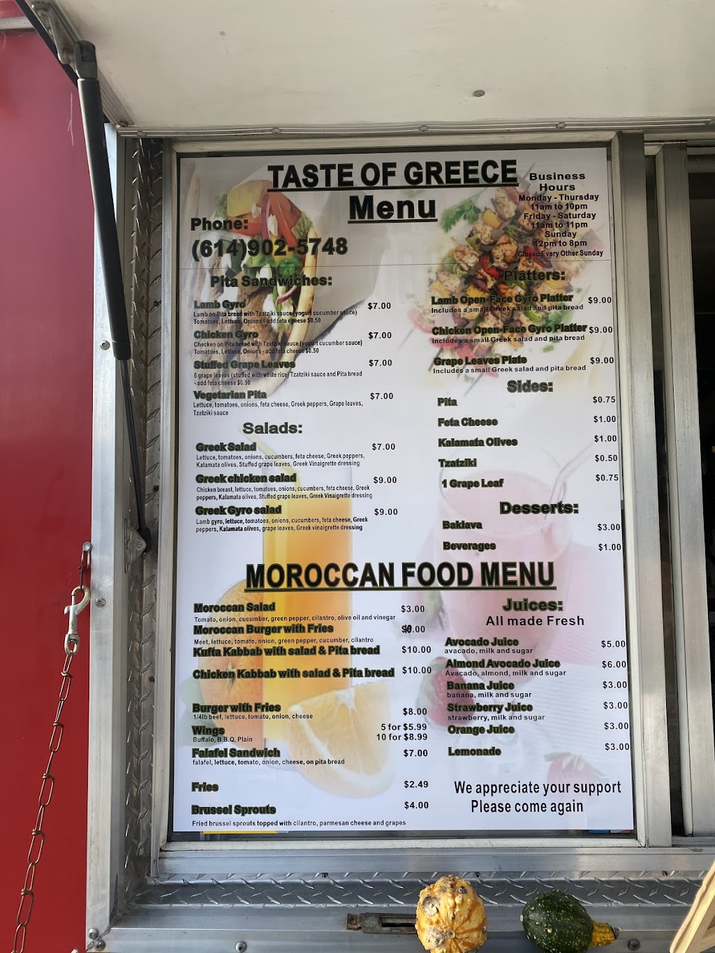 Taste of Greece & Mediterranean Food Truck | 2991 Indianola Ave, Columbus, OH 43202, USA | Phone: (929) 472-2298