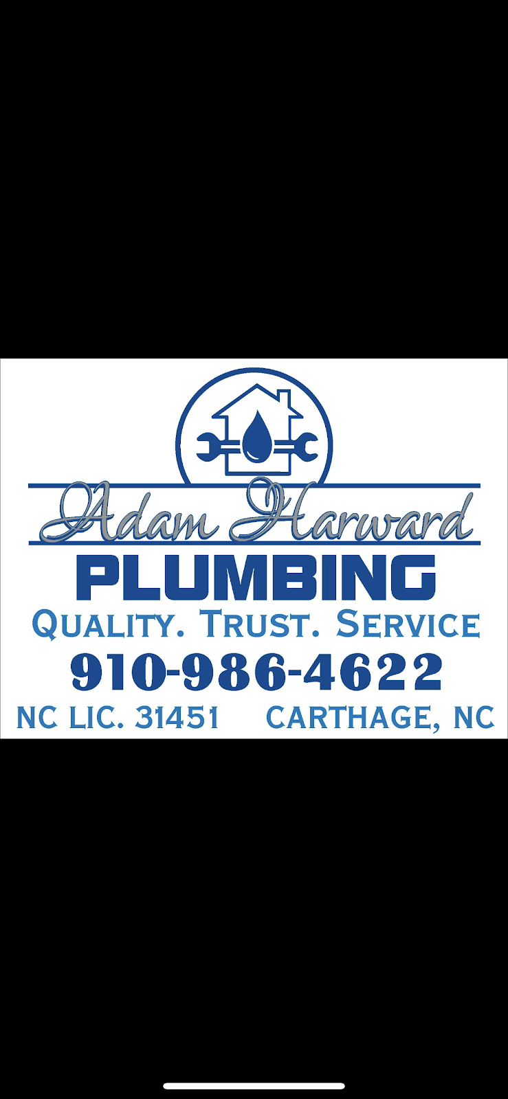 Adam Harward Plumbing, LLC | 192 Hulsey Rd, Carthage, NC 28327, USA | Phone: (910) 947-2962