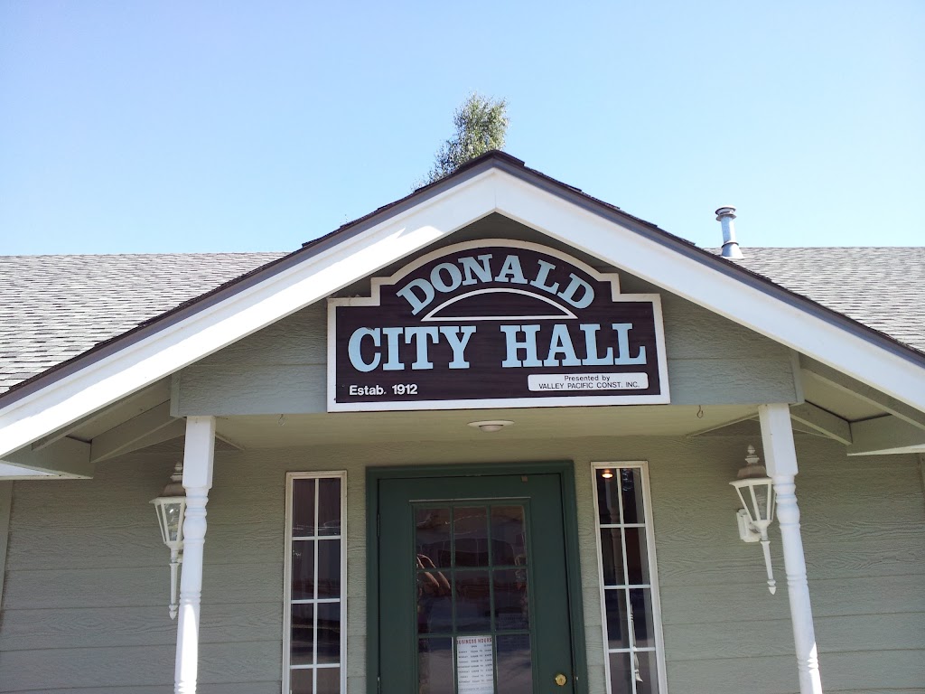 Donald City Hall | 10710 Main St NE, Donald, OR 97020, USA | Phone: (503) 678-5543