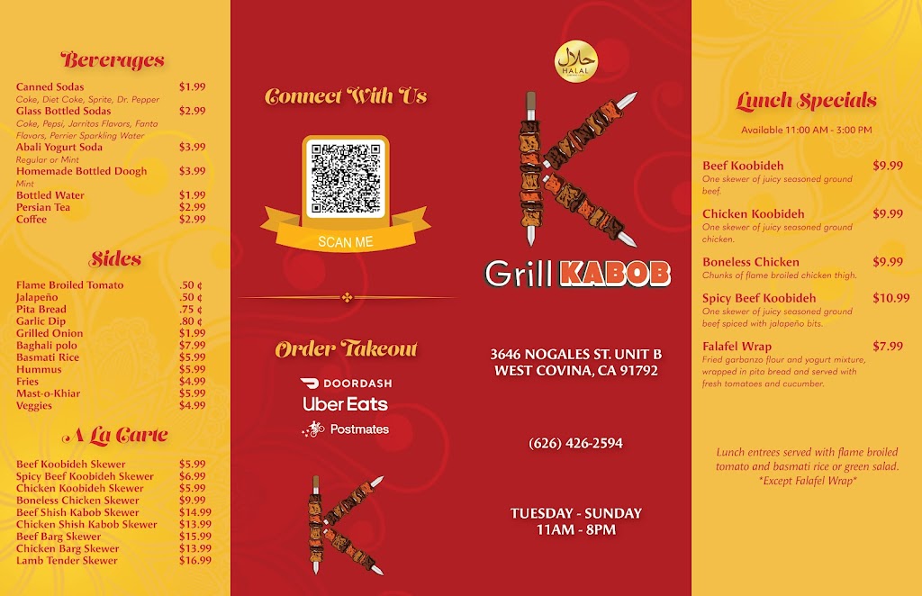 K Grill Kabob | 3646 Nogales St ste b, West Covina, CA 91792, USA | Phone: (626) 426-2594