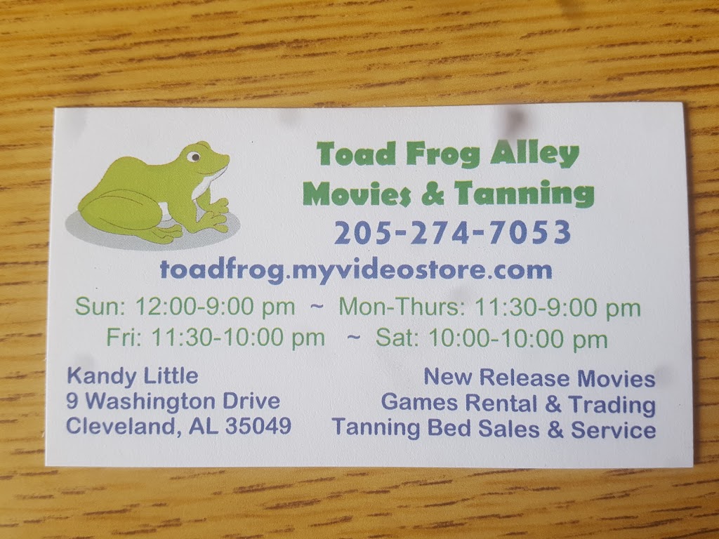 Toad Frog Alley Tanning & Rejuvenation | 9 Washington Dr, Cleveland, AL 35049, USA | Phone: (205) 274-7053