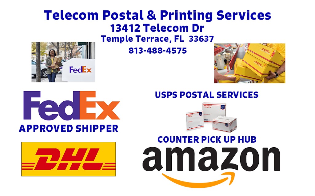 Telecom Postal And Printing Services | 13412 Telecom Dr, Temple Terrace, FL 33637, USA | Phone: (813) 488-4575