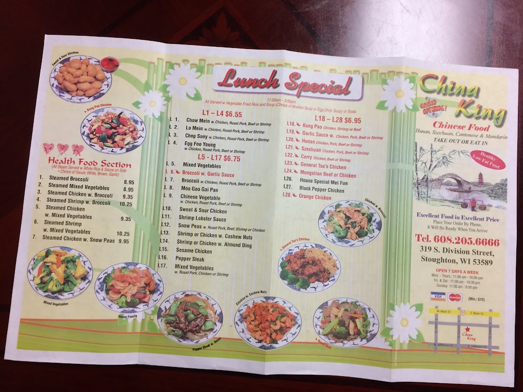 China King | 319 S Division St, Stoughton, WI 53589, USA | Phone: (608) 205-6666