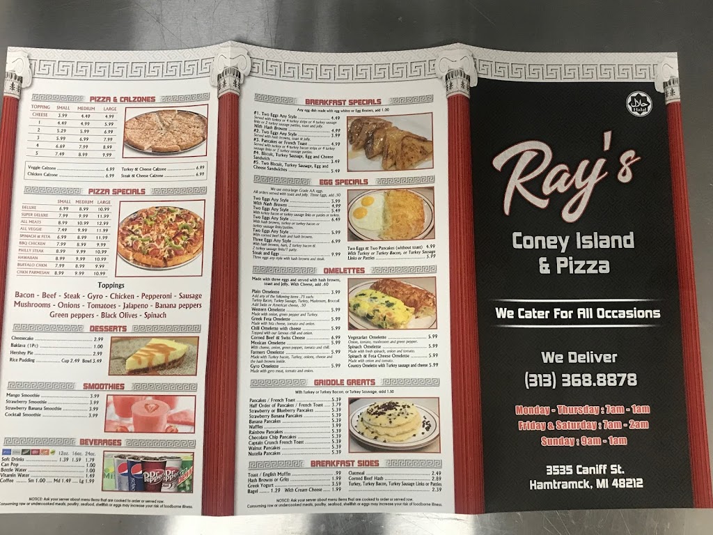Rays Coney Island & Pizza | 3535 Caniff St suite A, Hamtramck, MI 48212, USA | Phone: (313) 368-8878