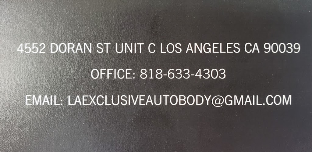 LA Exclusive Auto Body | 4552 Doran St UNIT C, Los Angeles, CA 90039, USA | Phone: (818) 987-2935