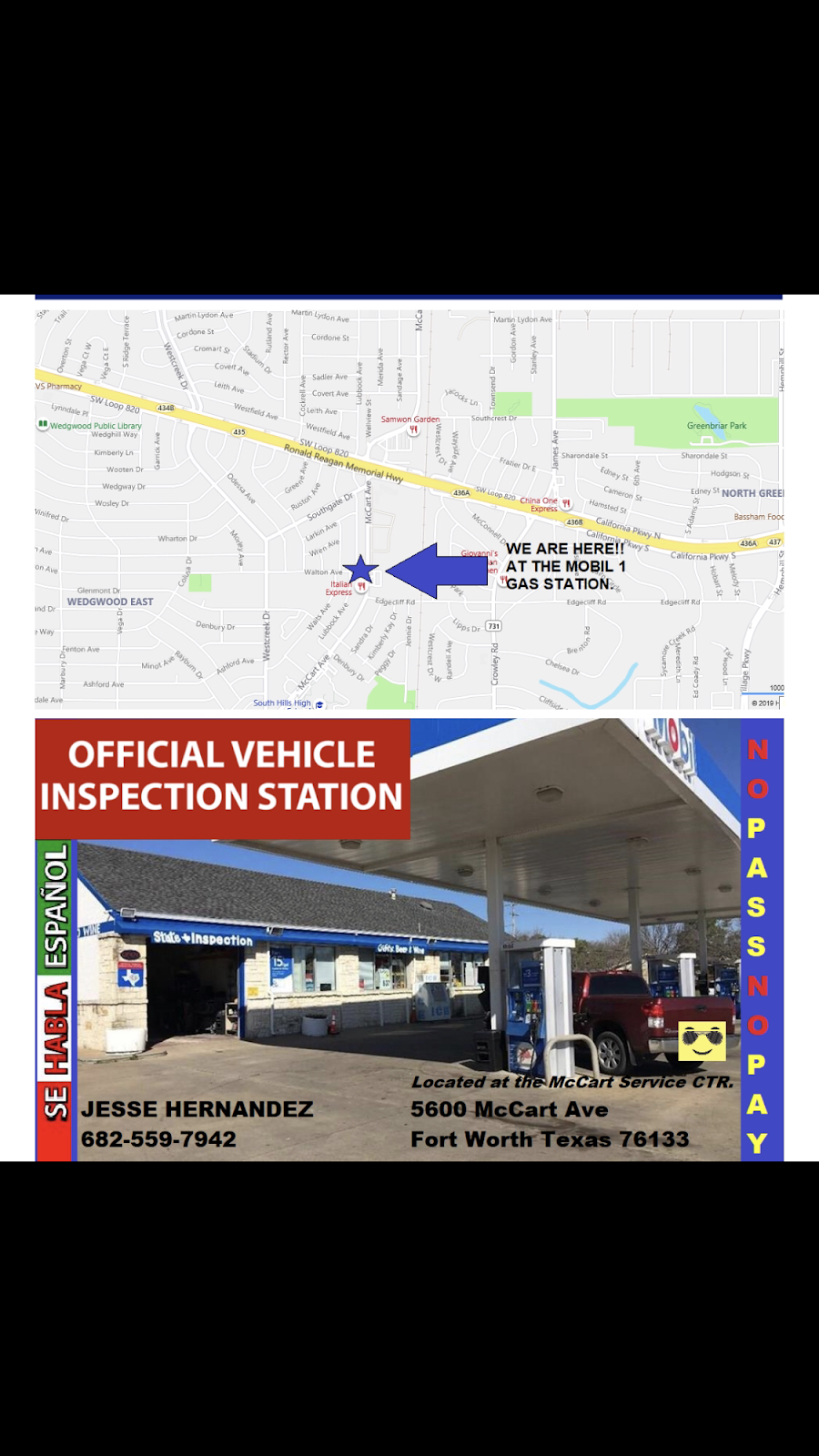 McCart Service Center/State Inspection | 5600 McCart Ave, Fort Worth, TX 76133 | Phone: (682) 559-7942